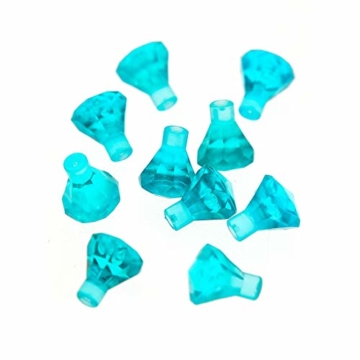 10 x Lego System Kristalle Kristall transparent hell blau 1x1 Juwel Diamant Rock 24 Facette Crystal 30153