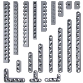 114 Stück Technische Bauteile-Set – Technical ersatzteile mit Liftarm, Lochbalken 1-16 Noppen, T-förmig & L-Träger, Kompatibel mit großen Marken, Spielzeug für Jungen, Erwachsene (Gray) - 1