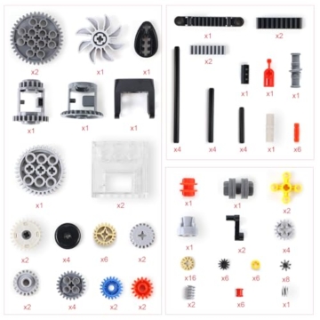 117 Teile Technik Ersatzteile Set Klemmbausteine Technik Zahnräder Modellbau Teile Motor Getriebe Zahnstange Verbinder Stifte Worm Kompatibel mit Lego Technic - 2