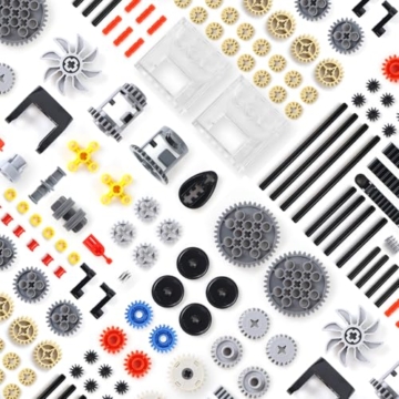 117 Teile Technik Ersatzteile Set Klemmbausteine Technik Zahnräder Modellbau Teile Motor Getriebe Zahnstange Verbinder Stifte Worm Kompatibel mit Lego Technic - 6