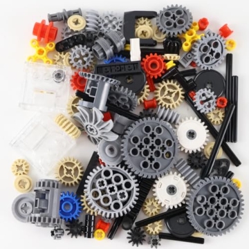 117 Teile Technik Ersatzteile Set Klemmbausteine Technik Zahnräder Modellbau Teile Motor Getriebe Zahnstange Verbinder Stifte Worm Kompatibel mit Lego Technic - 7