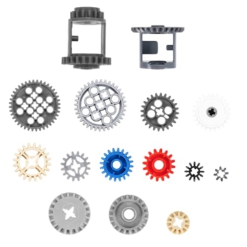 117-Teilig Technik Ersatzteile Set,APKLVSR Power Functions Zubehör mit Zahnrädern, Zahnstangen, Schneckengetriebe, Verbindern & Achsen für Technik Klemmbausteine - 3