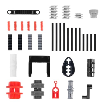 117-Teilig Technik Ersatzteile Set,APKLVSR Power Functions Zubehör mit Zahnrädern, Zahnstangen, Schneckengetriebe, Verbindern & Achsen für Technik Klemmbausteine - 4
