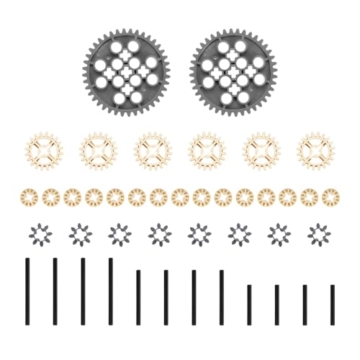 117-Teilig Technik Ersatzteile Set,APKLVSR Power Functions Zubehör mit Zahnrädern, Zahnstangen, Schneckengetriebe, Verbindern & Achsen für Technik Klemmbausteine - 5