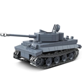 1:32 Tiger Panzer Klemmbausteine,503 Teile WWII Armee Militärspielzeuge Leichter Panzer Modellbausatz Kampfwagen Bausteine mit Waffen Ausgestattet Kreative Geschenke für Junge Menschen Militärfans - 1