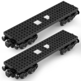 2 Stück Zugwaggon Klemmbausteine City Zug Basis Eisenbahn Zubehör Bausteine Kompatibel mit Marktführer Zugbasis Schienen Güterzug Erweiterungsset Modellbausatz Kreative Geschenk für Junge Menschen - 1
