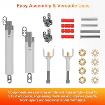 22-Teiliges Hydraulik Pumpe-Set,APKLVSR Hydraulikpumpen Kit mit Hydraulik-Luftpumpe, Zahnräder, Achsen & Verbinder für Technik-Klemmbausteine, Kompatibel mit Technik-Modellen - 7