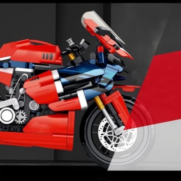 Auspcers Technik Motorrad Bausteine für 1000RR, 1017 Teile Technik Supermotorrad Modell Bauset Technik Rennen Motorrad MOC Modellbausätze, Klemmbausteine Kompatibel mit großen Marken - 3