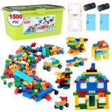 Bausteine ​​1500 Stück, Basic Classic Building Blocks zufällige Farben, 8 Formen, 1500Pcs Bulk Building Bricks für Kinder ab 6 Jahren, mit Aufbewahrungsbox, kompatibel zu Allen gängigen Marken - 1