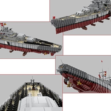 BBDI Technik Flugzeugträger Bausteine, WW2 Bismarck Kreuzer Schlachtschiff Modell Bausteine, MOC-84840, 9566 Teile Klemmbausteine Schiff Dampfer Set Kompatibel mit Lego 10294