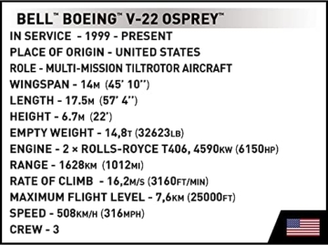 Bell Boeing V-22 Osprey (first fly edition), 390 mm x 500 mm x 150 mm - 11
