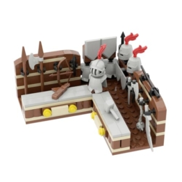 BlocteckToy Mittelalterliche Schmiede, 140 Stück Klemmbausteine Waffen und Rüstungsausstellung Bausteine MOC Set für Erwachsene Kompatibel mit 21325 - 1