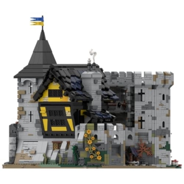 BlocteckToy Mittelalterlicher Burg Bausteine, 5812 Stück Festung des Schwarzen Falken Mittelalter Klemmbausteine Haus Set für Erwachsene und Jugen, MOC-225455 - 3