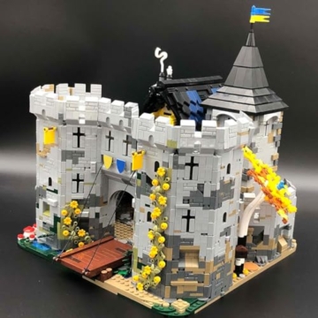 BlocteckToy Mittelalterlicher Burg Bausteine, 5812 Stück Festung des Schwarzen Falken Mittelalter Klemmbausteine Haus Set für Erwachsene und Jugen, MOC-225455 - 4