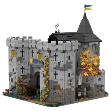 BlocteckToy Mittelalterlicher Burg Bausteine, 5812 Stück Festung des Schwarzen Falken Mittelalter Klemmbausteine Haus Set für Erwachsene und Jugen, MOC-225455 - 1