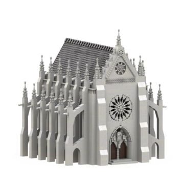 BlocteckToy MOC Klemmbausteine Gotische Kathedrale Modul 3-NEF Modell, 6941 Teile Groß Architecture Kirchen WeltberüHmtes Gebäude Set, MOC-165277 - 2