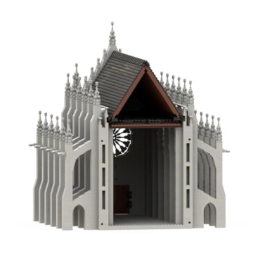 BlocteckToy MOC Klemmbausteine Gotische Kathedrale Modul 3-NEF Modell, 6941 Teile Groß Architecture Kirchen WeltberüHmtes Gebäude Set, MOC-165277 - 3
