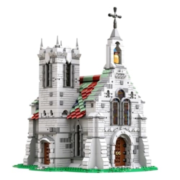 BlocteckToy MOC Klemmbausteine Mittelalterliche Alte Kirche Modell, 2496 Teile Mittelalterliches Groß Architecture Mittelalterliche Burg Gebäude Set, MOC-198172 - 2