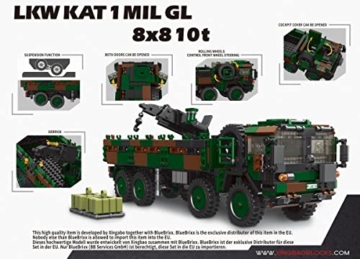 BlueBrixx 06052 Marke Xingbao – LKW Kat 1 MIL GL 8x8 10t, Bundeswehr aus Klemmbausteinen mit 893 Bauelementen. Kompatibel mit Anderen Klemmbausteinmarken. Lieferung in Originalverpackung. - 3