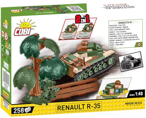 BlueBrixx 2719 Cobi – Renault R-35 aus Klemmbausteinen mit 258 Bauelementen - 2