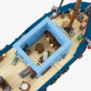 BlueBrixx Altes Fischerboot, 1418 Klemmbausteine, Fischereischiff - 6