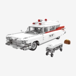 BlueBrixx Amerikanischer Krankenwagen 1959 weiß, 2342 Klemmbausteine - 1