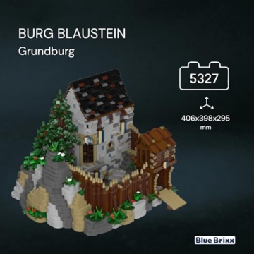 BlueBrixx Burg Blaustein, 5562 Klemmbausteine, mittelalterliche Grundburg - 2