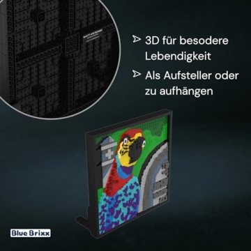 BlueBrixx Die DREI ??? 3D Bild Der Superpapagei, 807 Klemmbausteine - 3