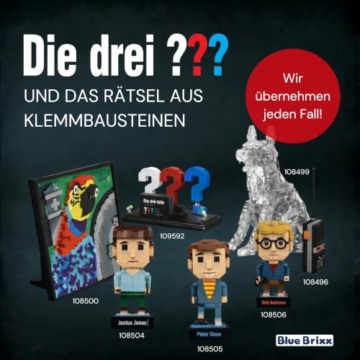 BlueBrixx Die DREI ??? 3D Bild Der Superpapagei, 807 Klemmbausteine - 6
