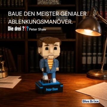 BlueBrixx Die DREI ??? Peter Shaw, 339 Klemmbausteine, Displayfigur - 5