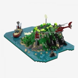 BlueBrixx Die DREI ??? Toteninsel Diorama, 1699 Klemmbaustein, Inselmodell - 1