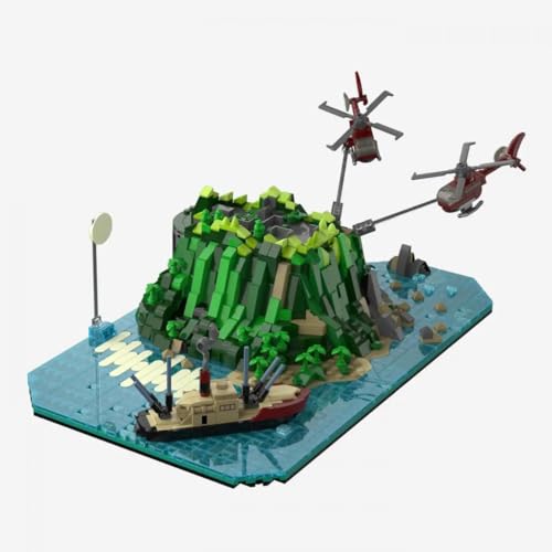BlueBrixx Die DREI ??? Toteninsel Diorama, 1699 Klemmbaustein, Inselmodell - 2