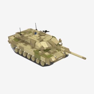 BlueBrixx Kampfpanzer Leopard 2 A6 Wüstentarn, 1360 Klemmbausteine - 2