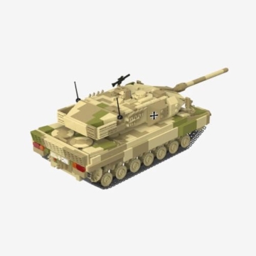 BlueBrixx Kampfpanzer Leopard 2 A6 Wüstentarn, 1360 Klemmbausteine - 3