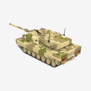 BlueBrixx Kampfpanzer Leopard 2 A6 Wüstentarn, 1360 Klemmbausteine - 4