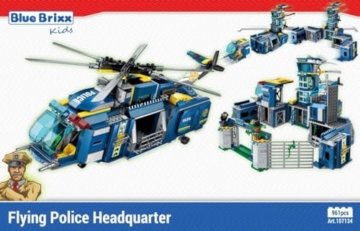 BlueBrixx Kids 107134 – Waldpolizei: Fliegende Polizeistation aus Klemmbausteinen mit 961 Bauelementen - 2