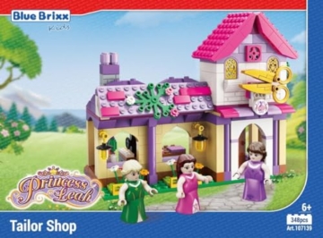 BlueBrixx Kids 107139 – Princess Leah: Königliche Schneiderei aus Klemmbausteinen mit 348 Bauelementen - 1
