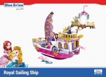 BlueBrixx Kids 107142 – Princess Leah: Königliches Segelschiff aus Klemmbausteinen mit 456 Bauelementen - 2