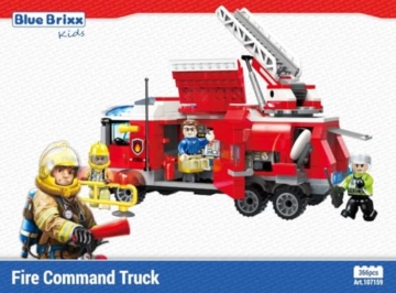 BlueBrixx Kids 107159 – Stadtfeuerwehr: Feuerwehr-Kommandowagen aus Klemmbausteinen mit 366 Bauelementen - 2
