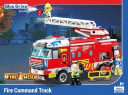 BlueBrixx Kids 107159 – Stadtfeuerwehr: Feuerwehr-Kommandowagen aus Klemmbausteinen mit 366 Bauelementen - 1