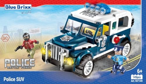 BlueBrixx Kids – Stadtpolizei: Polizei SUV aus Klemmbausteinen 107149
