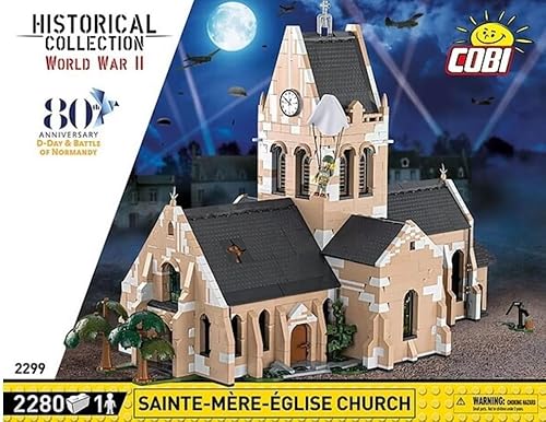BlueBrixx Kirche Sainte-Meré Eglise aus Klemmbausteinen mit 2280 Bauelementen - 2