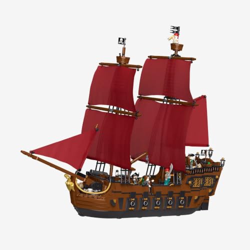 BlueBrixx Legenden der Schatzküste Piraten Brigantine, 1624 Klemmbausteine - 1