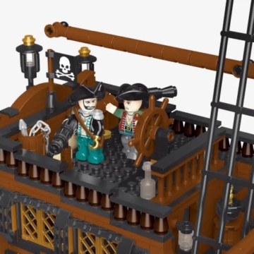 BlueBrixx Legenden der Schatzküste Piraten Brigantine, 1624 Klemmbausteine - 5