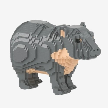 BlueBrixx Nilpferdbaby Diamond Blocks, 2428 Bausteine, Displaymodell - 2