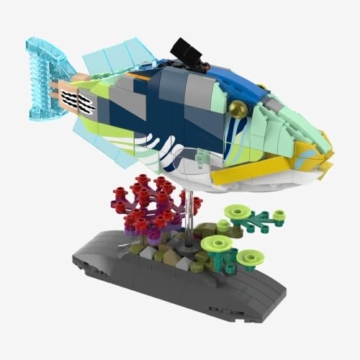 BlueBrixx Picasso Drückerfisch, 390 Klemmbausteine, Displaymodell - 5