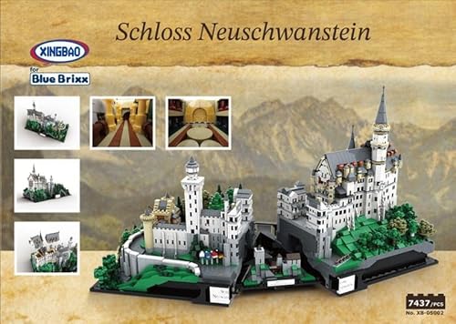 BlueBrixx Schloss Neuschwanstein (Pro 102873) aus Klemmbausteinen Box Rückseite