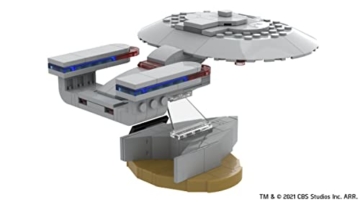 BlueBrixx Pro 104172 – Star Trek USS Enterprise NCC-1701-D aus Klemmbausteinen mit 182 Bauelementen. Kompatibel mit Lego. Lieferung in Originalverpackung. - 2