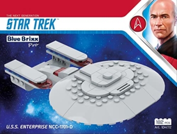 BlueBrixx Pro 104172 – Star Trek USS Enterprise NCC-1701-D aus Klemmbausteinen mit 182 Bauelementen. Kompatibel mit Lego. Lieferung in Originalverpackung. - 5
