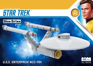 BlueBrixx Pro 104175 – Star Trek USS Enterprise NCC-1701 aus Klemmbausteinen mit 98 Bauelementen. Kompatibel mit Lego. Lieferung in Originalverpackung. - 5